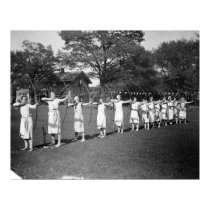 Women archers in line posters