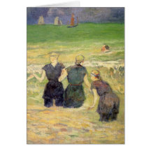 Women Bathing Dieppe, Gauguin, Post Impressionism Greeting Cards