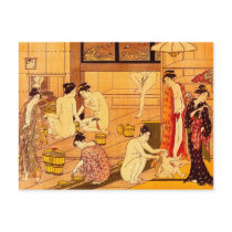 Women Bathing, Torii Kiyonaga Postcard