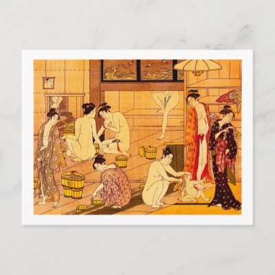 Women Bathing, Torii Kiyonaga Postcard