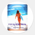 Women Body Boarders Rule Round Stickers