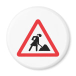 women construction building-site warnsign refrigerator magnets