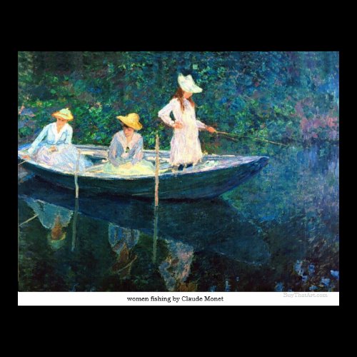 women fishing by Claude Monet Posters