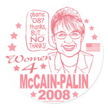 Women for McCain Palin 2008 stickers