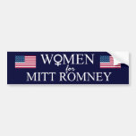 Women for Mitt Romney-Female Sign+U.S. Flags Bumper Sticker