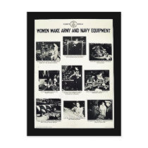 Women Make Army And Navy Equipment Postcards