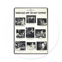 Women Make Army And Navy Equipment Round Sticker