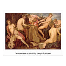 Women Making Music By Jacopo Tintoretto Post Cards