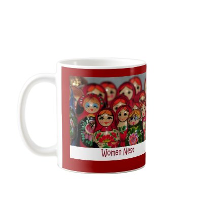 Women Nest, Russian Nesting Dolls Coffee Mugs by harlowandcompany
