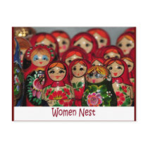 Women Nest, Russian Nesting Dolls postcards