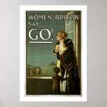 Women of Britain Say GO! (white) posters