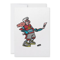 Women Play Hockey Too Personalized Invite
