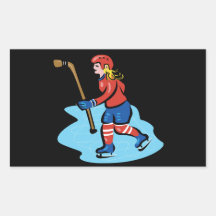 Women Play Hockey Too Sticker