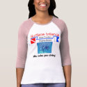 Women’s ¾ #2, pink & white, Large, with logo & sc t-shirts by Surface_Interval Women’s ¾ #2, pink & white, Large, with logo & sc t-shirts