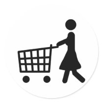 women shopping black trolly stickers by Tomaniac women shopping black trolly stickers