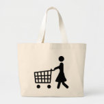 women shopping black trolly tote bag