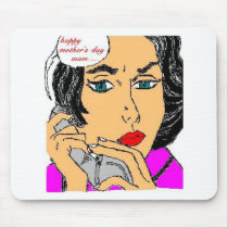 women tallk on phone mousepads