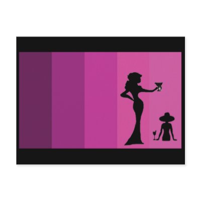 Women Toasting Silhouette Postcards by SMDesigns