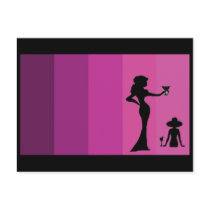 Women Toasting Silhouette postcards