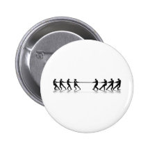 Women versus men business tug of war competition button