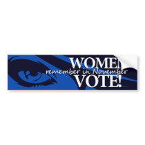 Women Vote - Remember in November 7 Bumper Stickers