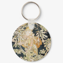 Women with Daisies Art Nouveau keychains by ArtNouveauDaz Women with Daisies Art Nouveau keychains