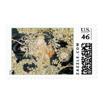 Women with Daisies Art Nouveau Stamp