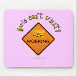 Women Working Construction Sign Mousepad