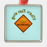 Women Working Construction Sign Christmas Ornaments