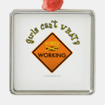 Women Working Construction Sign Ornament