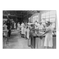 Mulheres que trabalham em uma planta cartões