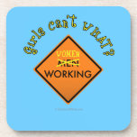 Women Working Road Sign Drink Coaster
