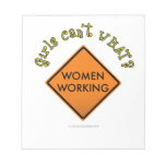 Women Working Road Sign Notepads
