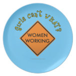 Women Working Road Sign Plate