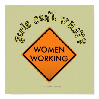 Women Working Road Sign Print