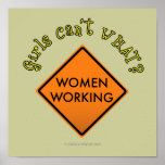 Women Working Road Sign Print