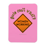Women Working Road Sign Rectangle Magnets