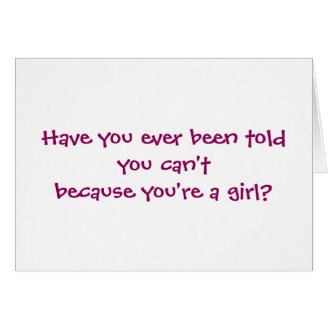 Women Working Sign Greeting Cards