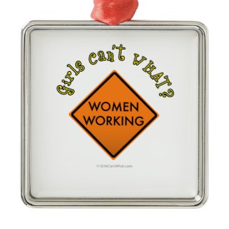 Women Working Sign Christmas Tree Ornament