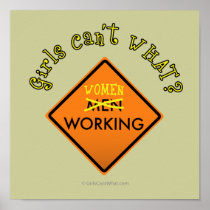 Women Working Sign posters