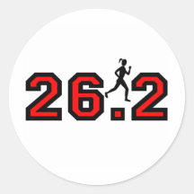 women's 26.2 marathon round stickers