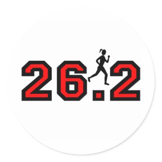 women's 26.2 marathon round stickers
