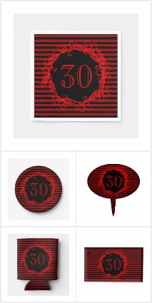 Women's 30th Black Red Birthday Party