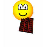 Chocolate eating emoticon   womens_apparel_tshirt