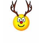 Rudolph the red nosed reindeer emoticon   womens_apparel_tshirt