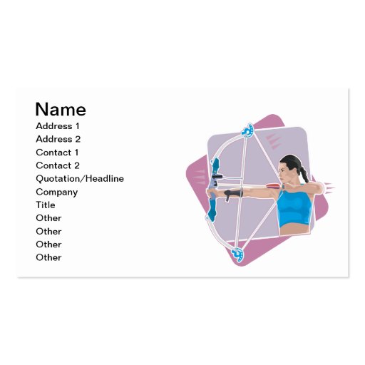 Womens Archery Business Cards (front side)