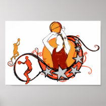 Women's Basketball Illustration posters