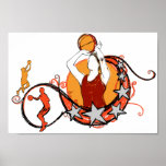 Women's Basketball Illustration Print