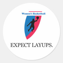 Women's Basketball Round Stickers