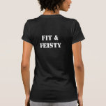 Women's Black "Fit & Feisty" Destroyed Gym T-Shirt